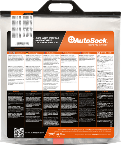 AutoSock snøsokker produktemballasje for lastebiler og busser (bak) AL79