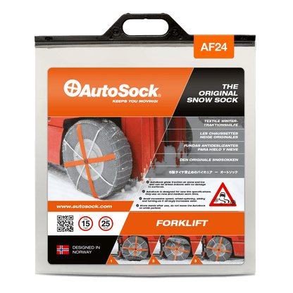 AutoSock snøsokker produktemballasje for gaffeltrucker (foran) AF24