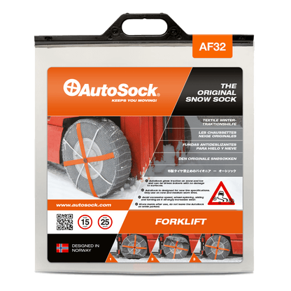 AutoSock snøsokker produktemballasje for gaffeltrucker (foran) AF32