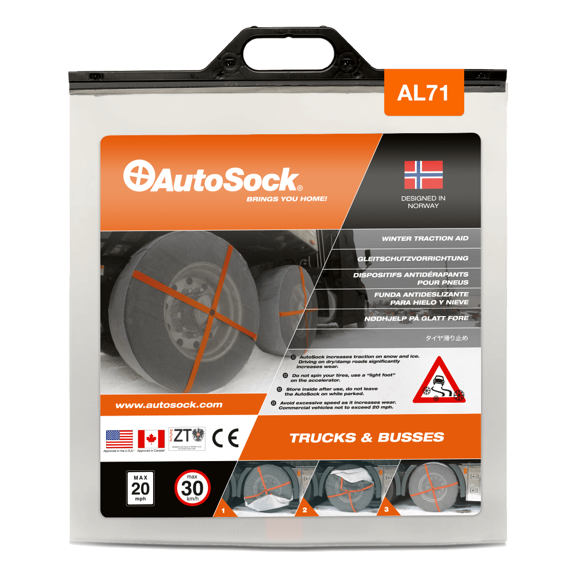 Product Packaging of AutoSock AL 71 AL71 for trucks (front view)